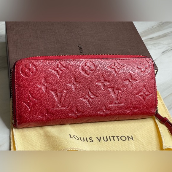 Louis Vuitton clemence empreinte red long wallet - Picture 2 of 16